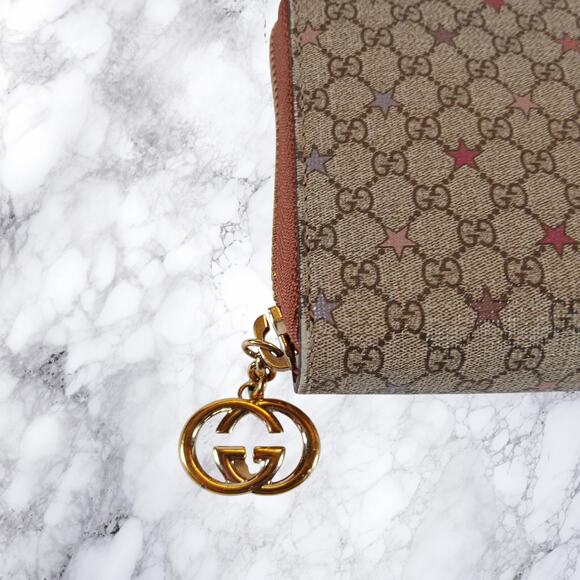 Gucci Micro GG Star Supreme Coated Canvas Zip Around Wallet - Picture 12 of 16